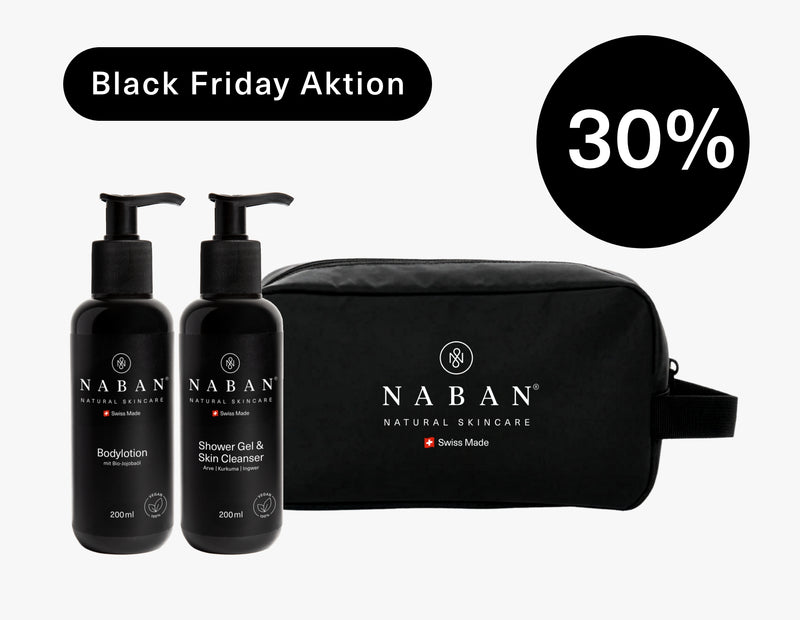 NABAN Black Friday Aktion mit Shower Gel & Skin Cleanser, Bodylotion und Kulturtasche