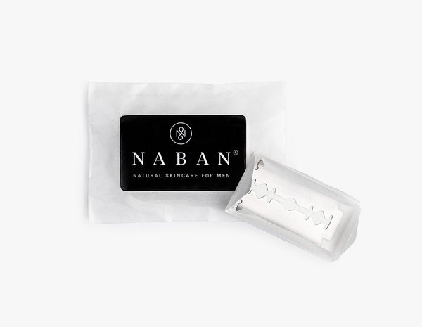 Lames de rasoir haut de gamme | NABAN | Revêtement en téflon et platine | Acier inoxydable | 10 lames de rasoir de qualité supérieure dans une pochette